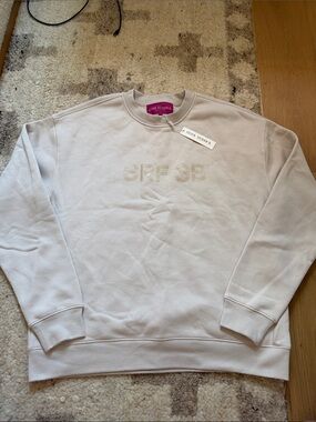 Heidi Merrick SRF SB UNISEX CREWNECK - CREAM ON CREAM NWT Size large